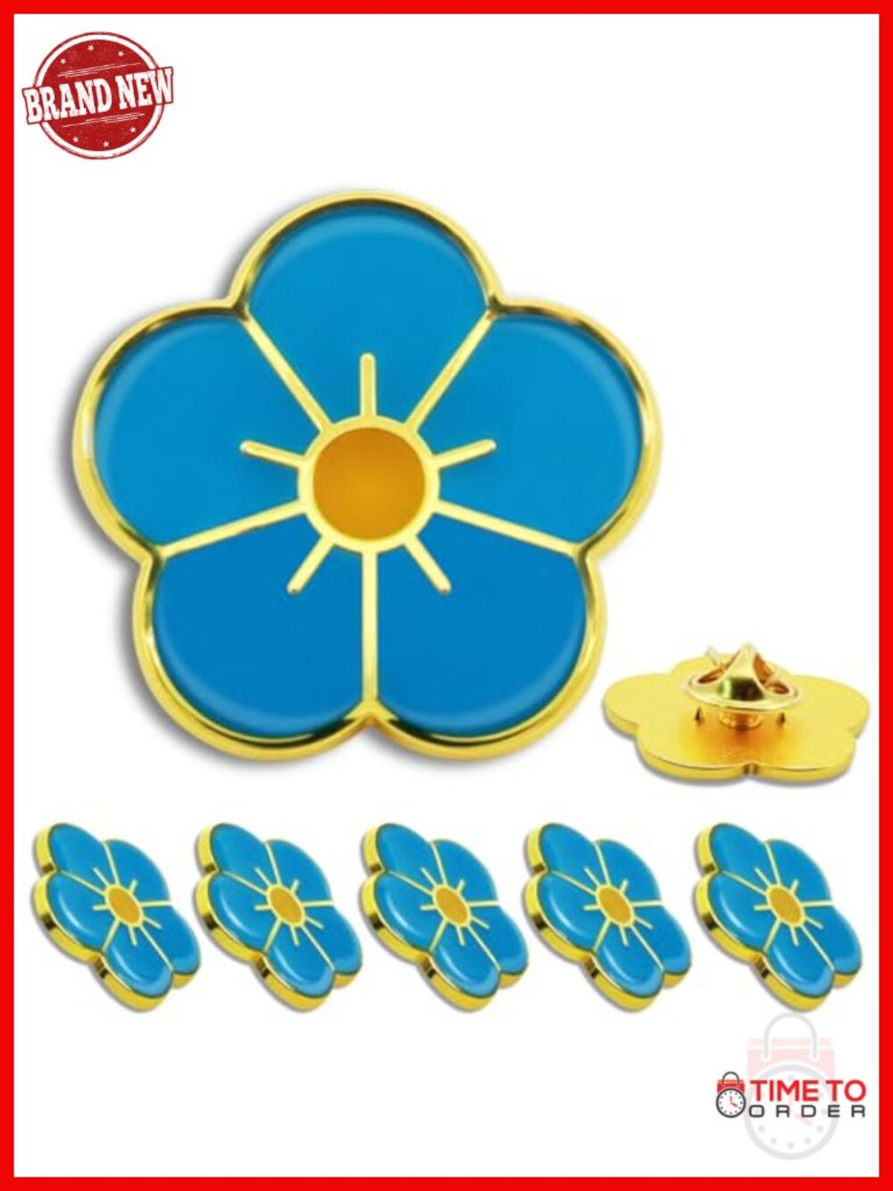 Forget Me Not Enamel Lapel Pin Brooch for Clothes Bags Hats